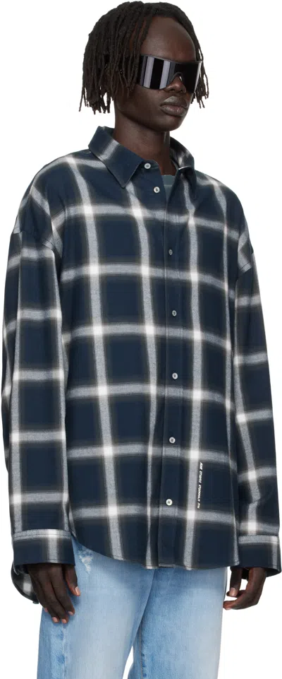 Acne Studios Checked Pattern Button-down Shirt In Blue