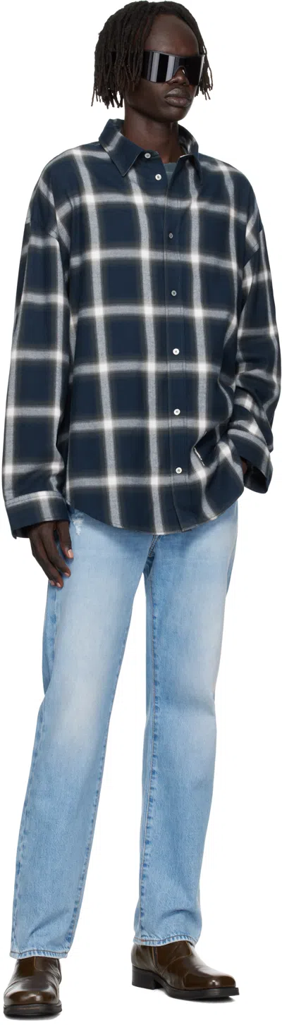 Acne Studios Checked Pattern Button-down Shirt In Blue