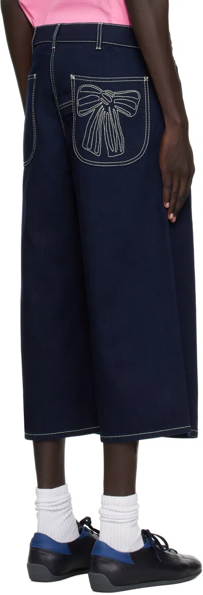 Acne Studios Contrast-stitch Trousers In Blue