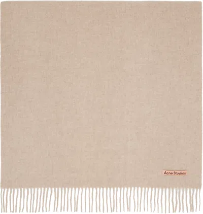 Acne Studios Beige Fringe Wool Oversized Scarf In Neutral