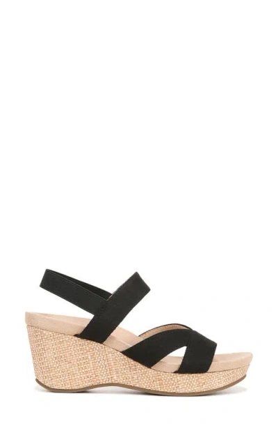 Lifestride Danita Slingback Platform Wedge Sandal In Black