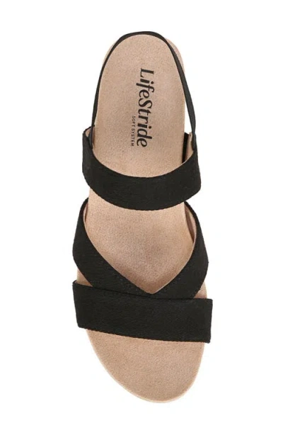 Lifestride Danita Slingback Platform Wedge Sandal In Black