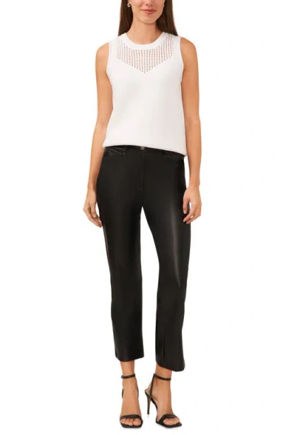 Halogen Sleeveless Peplum Sweater In White