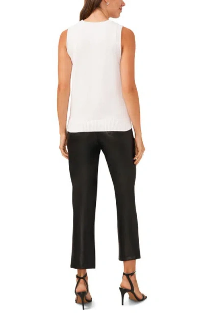 Halogen Sleeveless Peplum Sweater In White