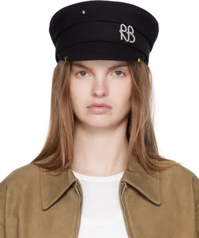 Ruslan Baginskiy Studs Flat Top Hat In Black