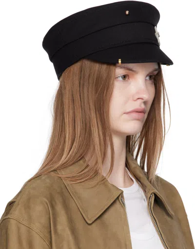 Ruslan Baginskiy Studs Flat Top Hat In Black