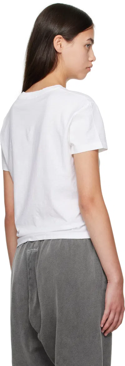 Acne Studios Women White Crewneck T-shirt And Logo Lettering Print On The Front In Cotton Woman