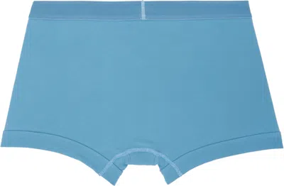 Tom Ford Blue Cotton Stretch Jersey Boxer Briefs In Blue