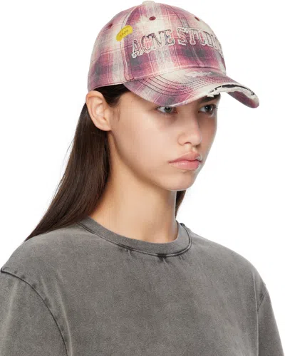 Acne Studios Pink Distressed Cap In Multi