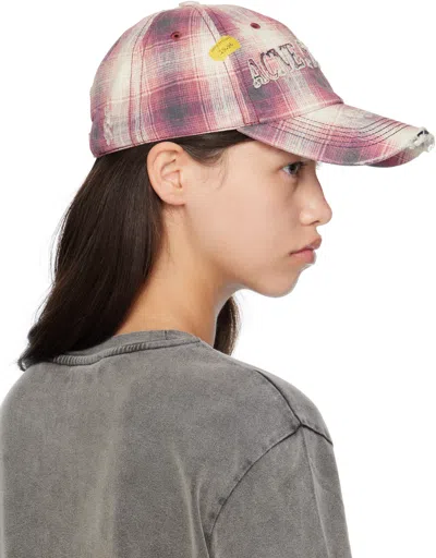 Acne Studios Pink Distressed Cap In Multi