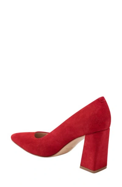 Marc Fisher Ltd Yalina Pointed Toe Block Heel Pump In Red