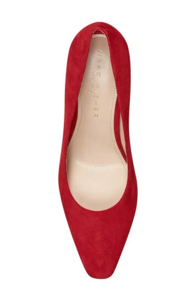 Marc Fisher Ltd Yalina Pointed Toe Block Heel Pump In Red
