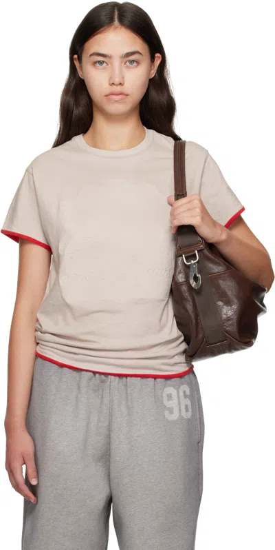 Acne Studios Embossed-logo Organic-cotton T-shirt In Neutral