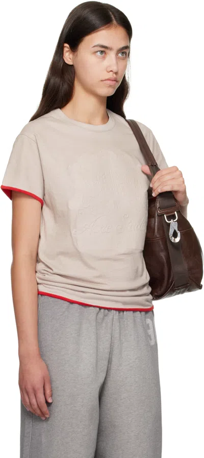 Acne Studios Embossed-logo Organic-cotton T-shirt In Neutral