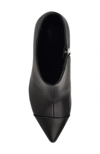 Calvin Klein Gentley Pointed Cap Toe Bootie In Black