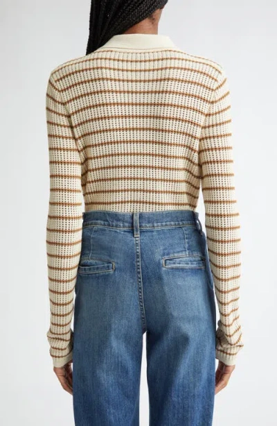 Rag & Bone Viola Stripe Long Sleeve Polo Sweater