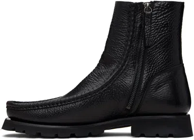 Hereu Black Riera Sport Grainy Boots In Black