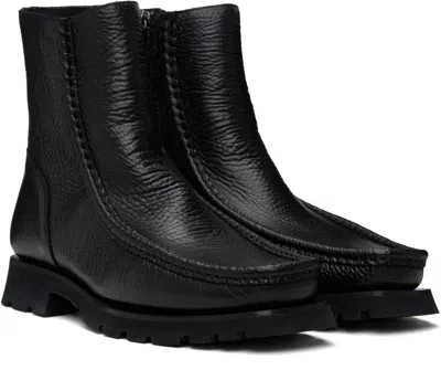 Hereu Black Riera Sport Grainy Boots In Black