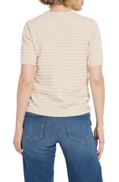 Lyssé Smocked Short Sleeve Sweater In White