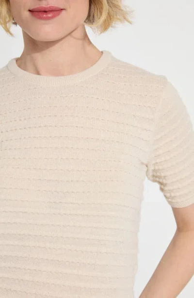 Lyssé Smocked Short Sleeve Sweater In White