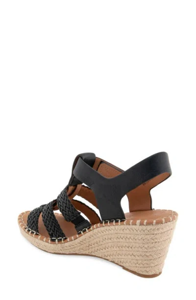 Gentle Souls Women's Capelin Wedge Sandals In Black