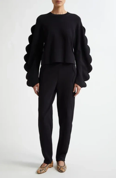 Ulla Johnson Asher Scalloped Straight-leg Pants In Black