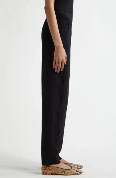 Ulla Johnson Asher Scalloped Straight-leg Pants In Black