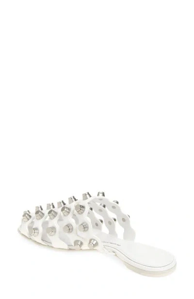 Alexander Wang Leather Sole Sandals Stud Embellishment In White