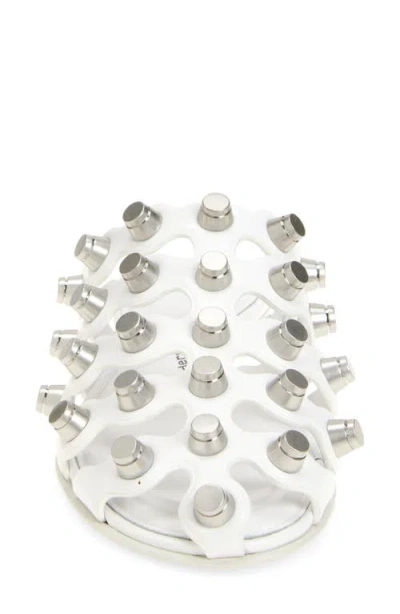 Alexander Wang Leather Sole Sandals Stud Embellishment In White
