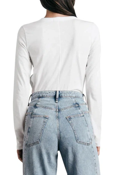 Rag & Bone Icon Luca Slim Long Sleeve Tee In White