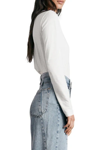 Rag & Bone Icon Luca Slim Long Sleeve Tee In White