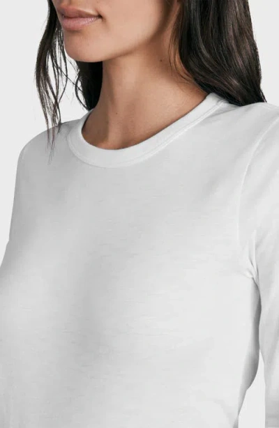 Rag & Bone Icon Luca Slim Long Sleeve Tee In White
