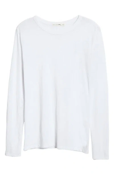 Rag & Bone Icon Luca Slim Long Sleeve Tee In White