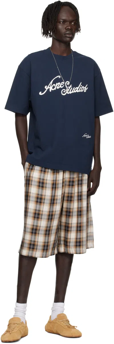 Acne Studios Men Check Shorts In Neutral