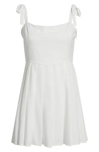 Bp. Tie Strap Pleated Minidress In White
