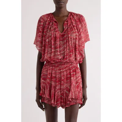 Isabel Marant Étoile Neslya Print Top In Red