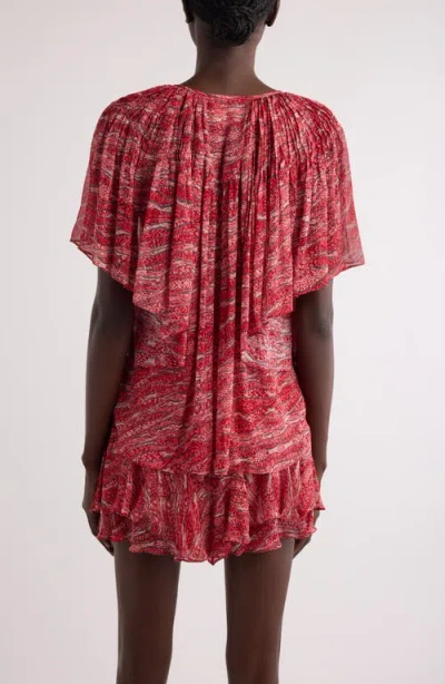 Isabel Marant Étoile Neslya Print Top In Red