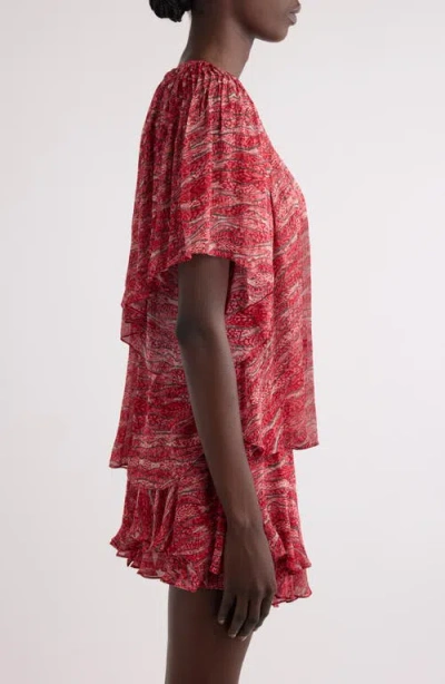 Isabel Marant Étoile Neslya Print Top In Red