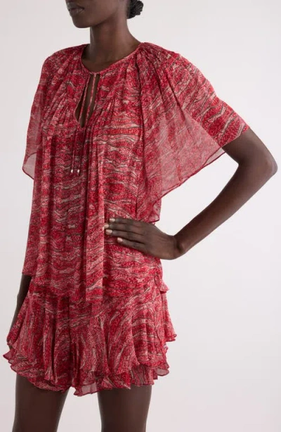 Isabel Marant Étoile Neslya Print Top In Red
