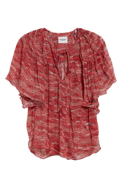 Isabel Marant Étoile Neslya Print Top In Red