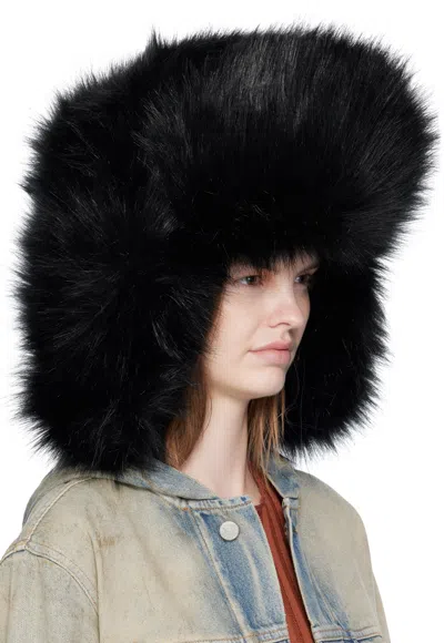 Ruslan Baginskiy Fluffy Ear-flap Hat In Black