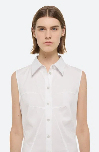 Helmut Lang Bustier Shirt Mini Dress In Red