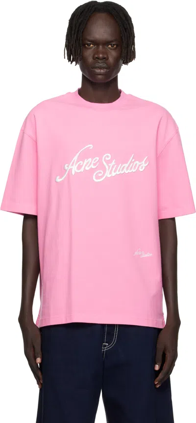 Acne Studios Man T-shirt Pink Size M Cotton