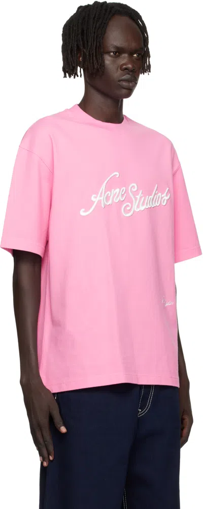 Acne Studios Man T-shirt Pink Size M Cotton
