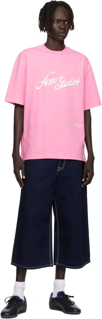 Acne Studios Man T-shirt Pink Size M Cotton