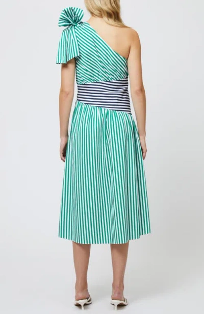French Connection Alexis One Shoulder Dress In Green In Green