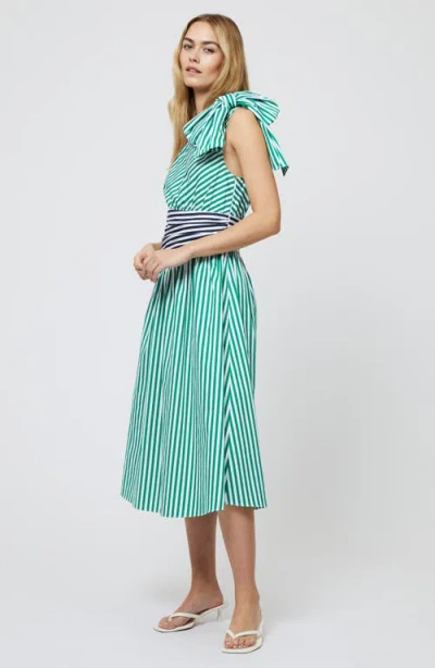 French Connection Alexis One Shoulder Dress In Green In Green