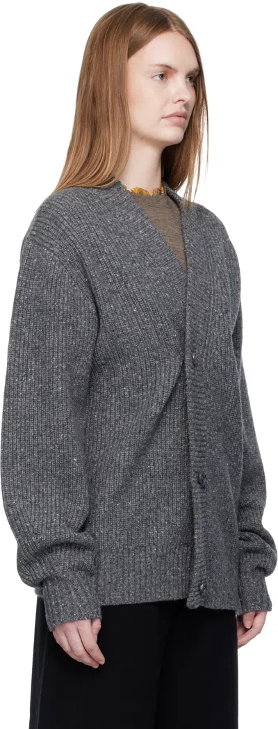 Umarmung Knit Donegal Wool Oversized Cardigan In Gray