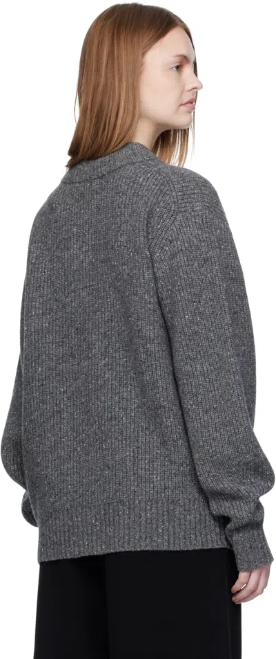 Umarmung Knit Donegal Wool Oversized Cardigan In Gray