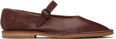 Hereu Brown Brava Supple Shiny Mary Janes In Brown